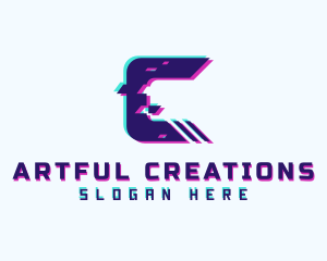 Create - Animation Creative Glitch Letter C logo design