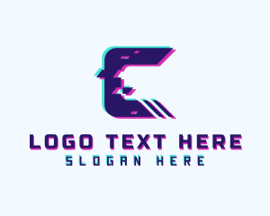 Pixel - Animation Creative Glitch Letter C logo design