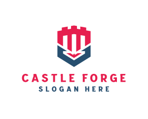 Castle Turret Shield logo design