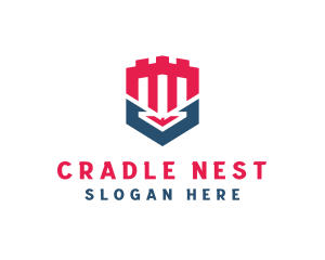 Castle Turret Shield logo design