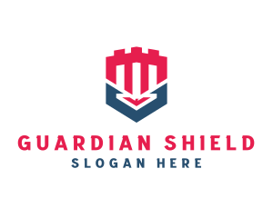 Shield - Castle Turret Shield logo design