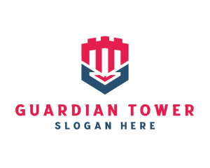 Castle Turret Shield logo design