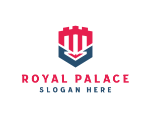 Palace - Castle Turret Shield logo design