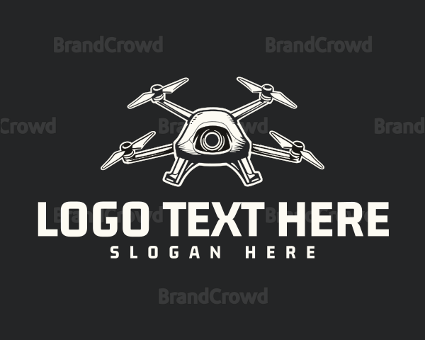 Vintage Drone Quadcopter Logo