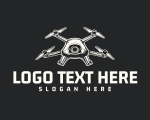 Surveying - Vintage Drone Quadcopter logo design