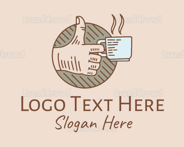 Thumbs Up Coffee Drink Logo