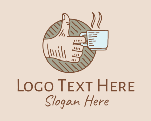 Cup - Thumbs Up Coffee Drink logo design