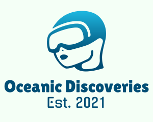 Marine Biologist - Blue Gradient VR Headset logo design