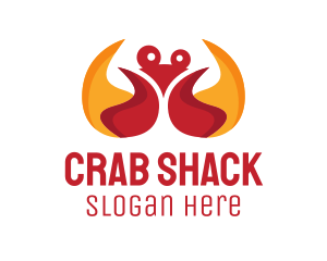 Crab - Seafood Flame Crab logo design