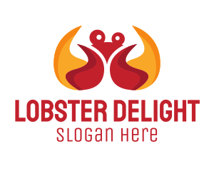 Lobster - Seafood Flame Crab logo design
