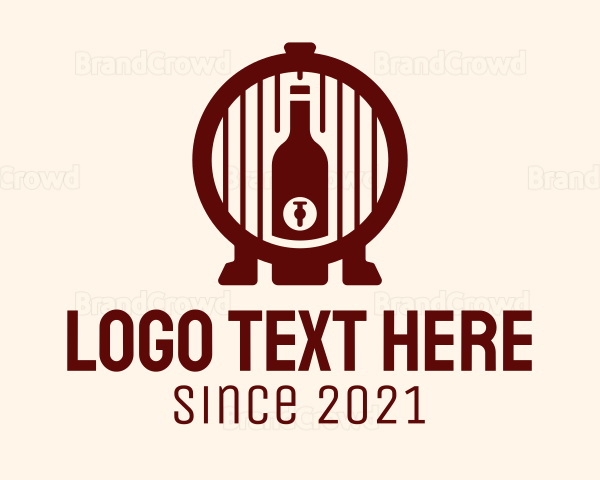 Wine Barrel Bottle Logo