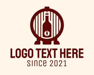 Barrel - Wine Barrel Bottle logo design