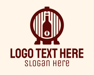 Wine Barrel Bottle Logo