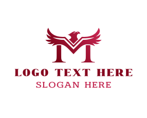 Bird - Eagle Varsity Letter M logo design