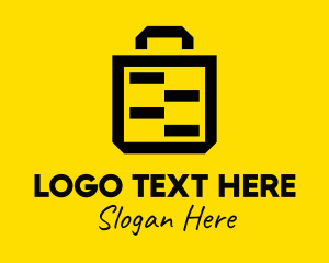 Mart - Black Yellow Paper Bag logo design