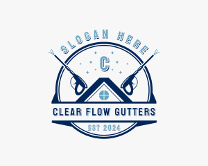 Roof Gutter Pressure Cleaning logo design