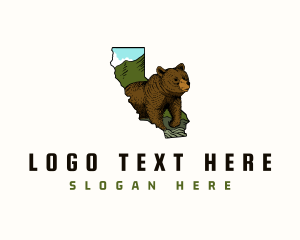 Map - California Grizzly Bear logo design