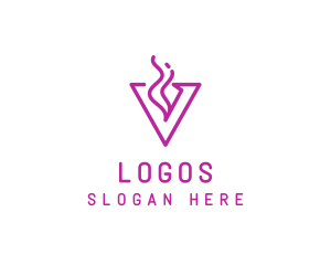 Cocktail - Feminine Smoke Vape Letter V logo design