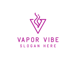 Feminine Smoke Vape Letter V logo design