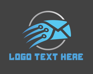 Sms - Blue Fast Mail logo design