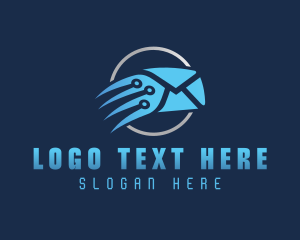 Blue Fast Mail logo design