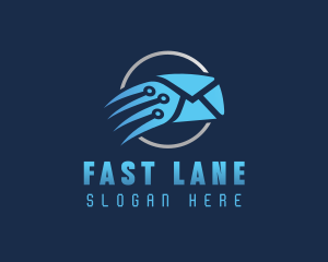 Blue Fast Mail logo design