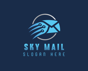 Blue Fast Mail logo design