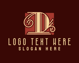 Letter D - Antique Ornate Pillar logo design