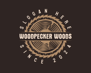 Wood Carpentry Saw logo design