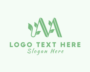 Tea - Natural Plant Letter M logo design