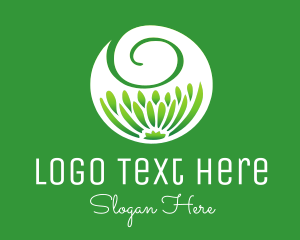 Flower - Green Flower Swirl logo design