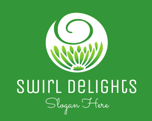 Swirl - Green Flower Swirl logo design