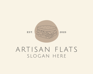 Flatbread - Sandwich Food Restaurant logo design