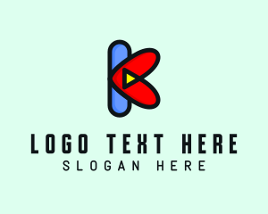 Application - Video Streaming Letter K logo design