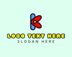 Youtube Star - Video Streaming Letter K logo design