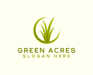 Mowing - Grass Yard Landscaping logo design