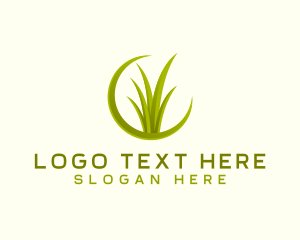 Grass Yard Landscaping Logo