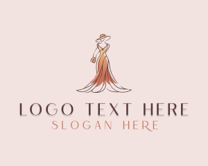 Modeling - Stylish Fashion Gown logo design