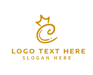 Royalty - Golden Royal Crown Letter C logo design