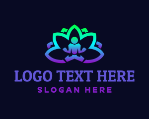 Massage - Meditation Lotus Wellness logo design