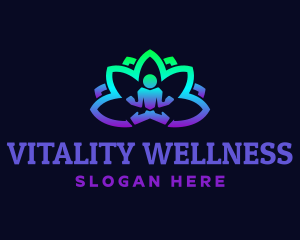 Meditation Lotus Wellness logo design