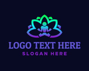 Meditation Lotus Wellness Logo