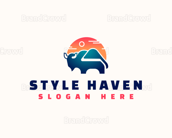 Bison Travel Mountain Logo