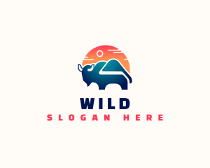 Bison Travel Mountain logo design