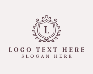 Letter - Crown Shield Wreath Academy logo design