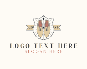 Cobbler - Brogue Shoes Shield logo design
