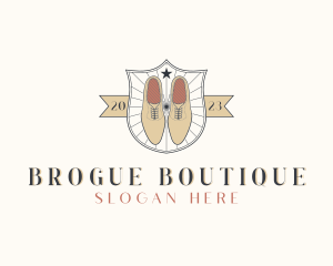 Brogue Shoes Shield logo design