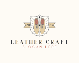Leather - Brogue Shoes Shield logo design