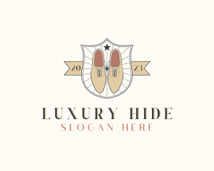 Leather - Brogue Shoes Shield logo design