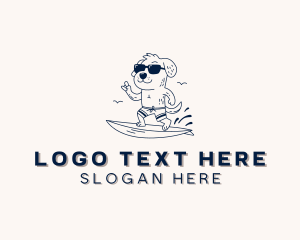 Surfer - Dog Sunglasses Surfing logo design